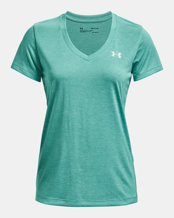 Camiseta con cuello de pico UA Tech™ para mujer, Green, pdpMainDesktop image number 4